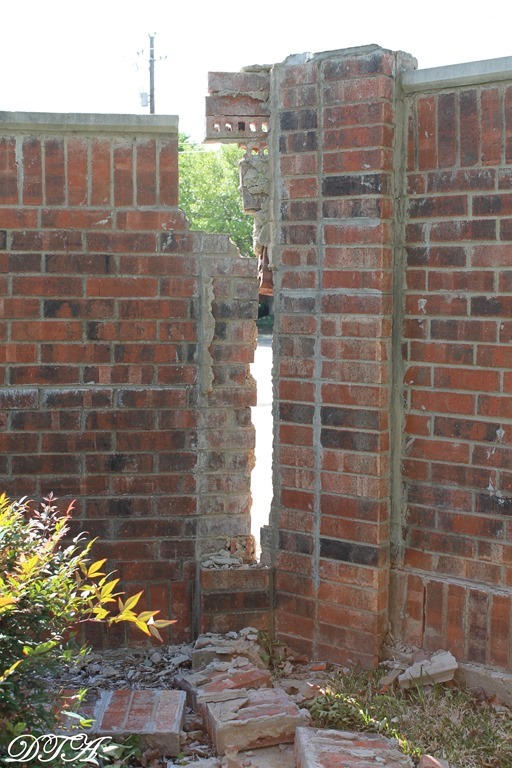 tornado brick wall