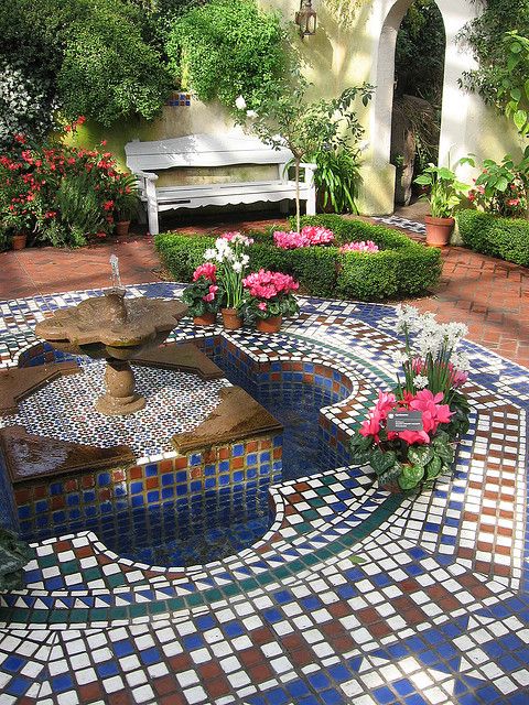 Moorish Garden Fountain 2 by jwinterscom, Mediterranean Style