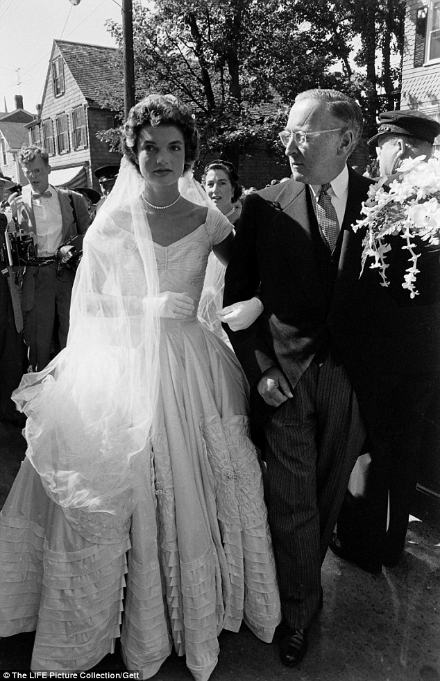 young Jackie Bouvier married future-president John F Kennedy in 1953, her step-father Hugh D. Auchincloss Jr walked her down the aisle
