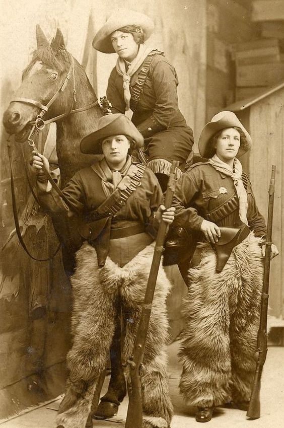 Cowgirls wearing bandanas