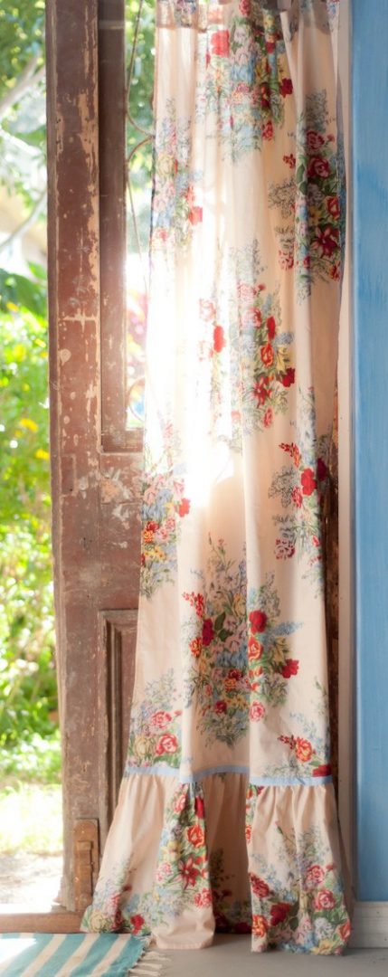 Floral Cottage Curtains for the Kitchen