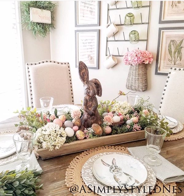 A Spring Centerpiece for the Breakfast Nook