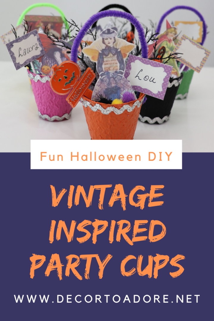 DIY Vintage Halloween Party Cups