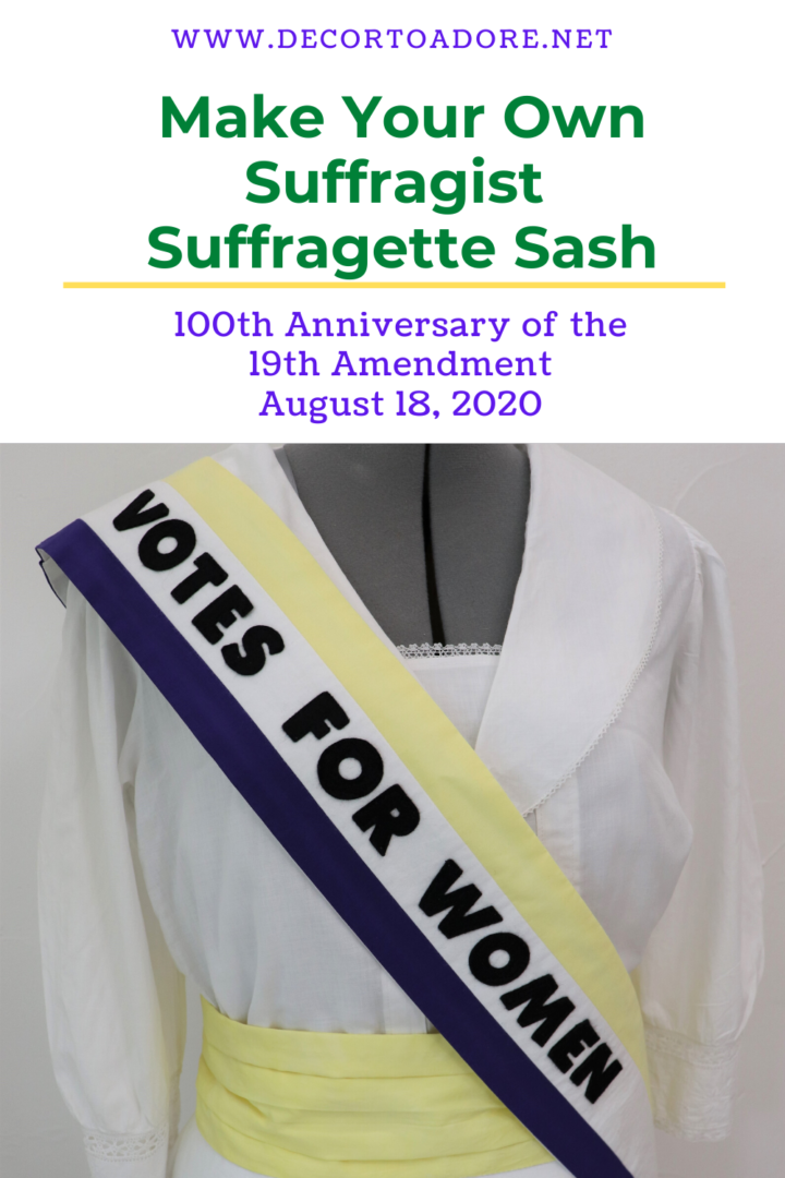 Make Your Own Suffragist Suffragette Sash