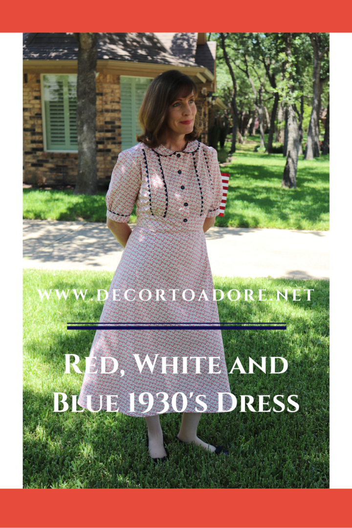 Red, White and Blue 1930's Dress