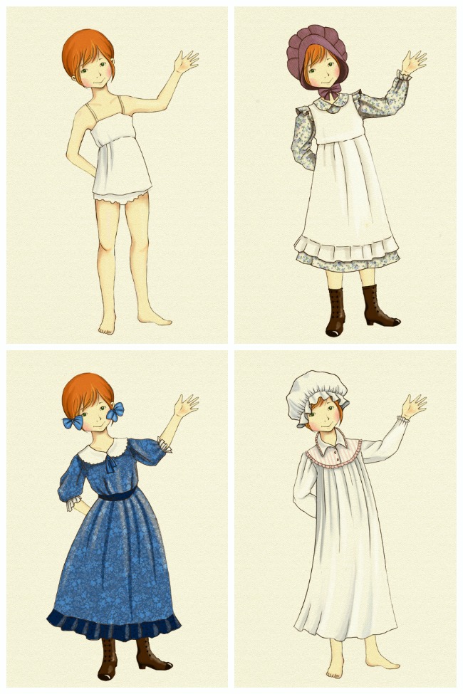 Pioneer Girl and Pioneer Boy Paper Doll Printables