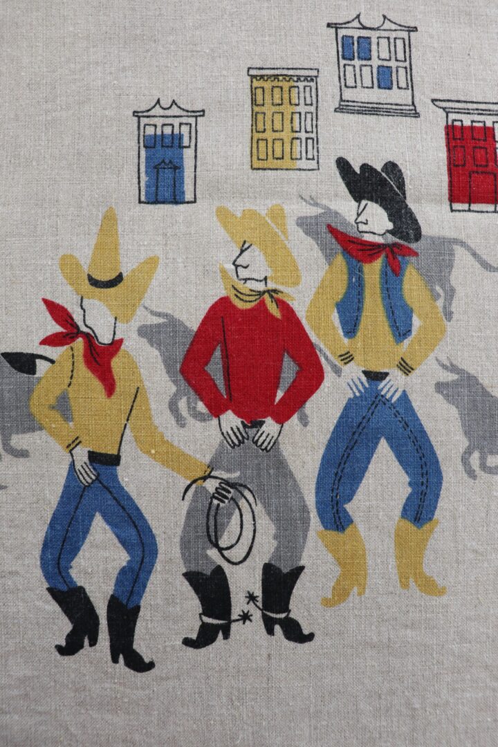 Vintage cowboy tablecloth