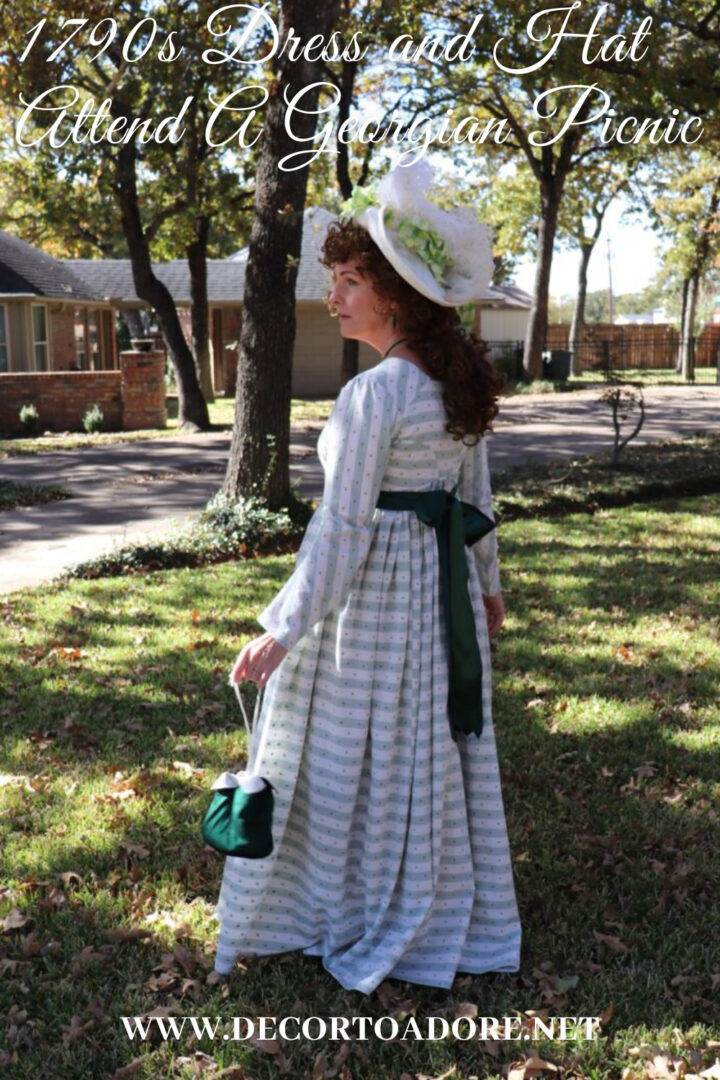 1790s Dress and Hat Attend A Georgian Picnic