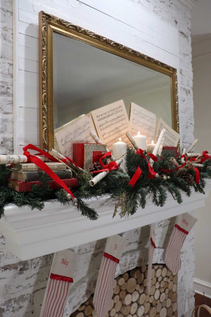 A Little Women Inspired Holiday Mantel