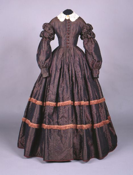 Double puff sleeve 1860s dress