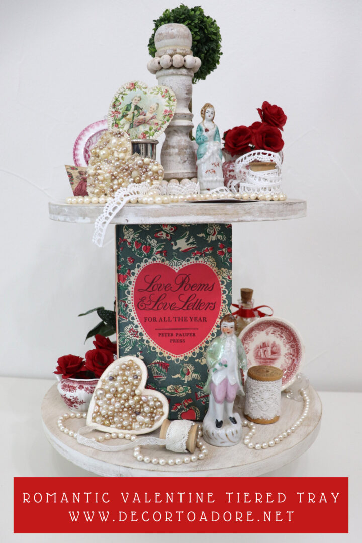 Romantic Antique Valentine Tiered Tray