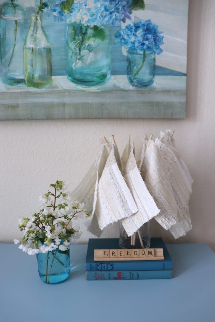 White Lace and Linen Flags
