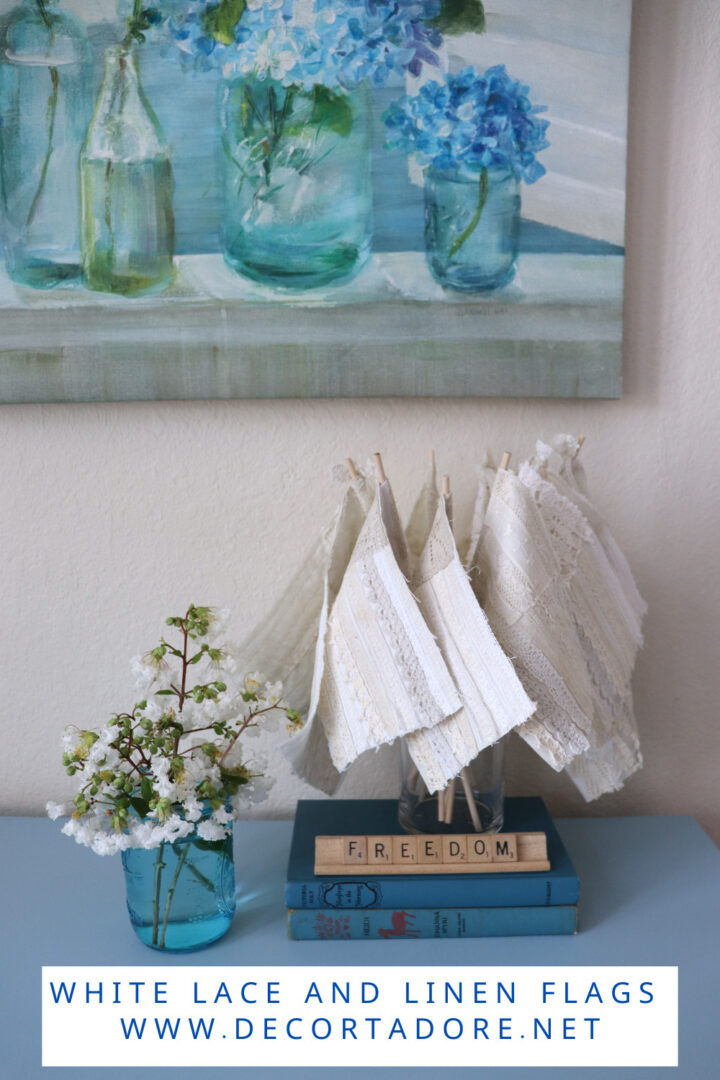 White Lace and Linen Flags