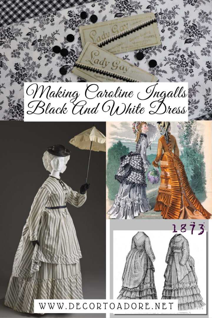 Making Caroline Ingalls Black And White Dress