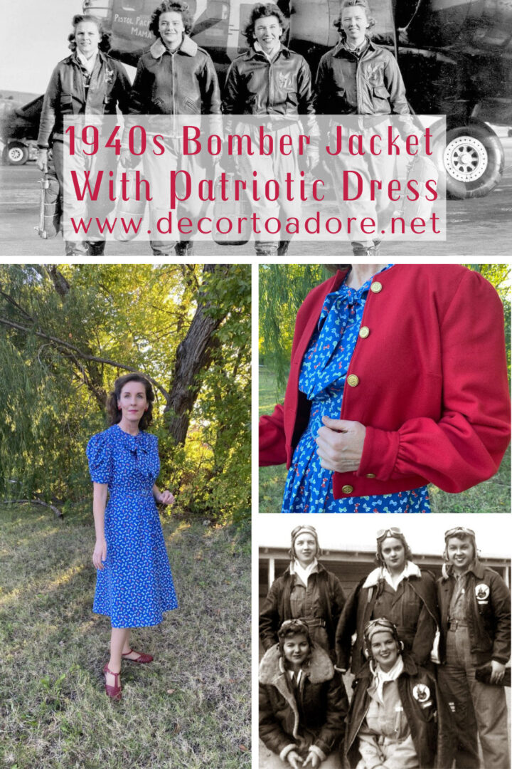 1940s Bomber Jacket With Patriotic Dress