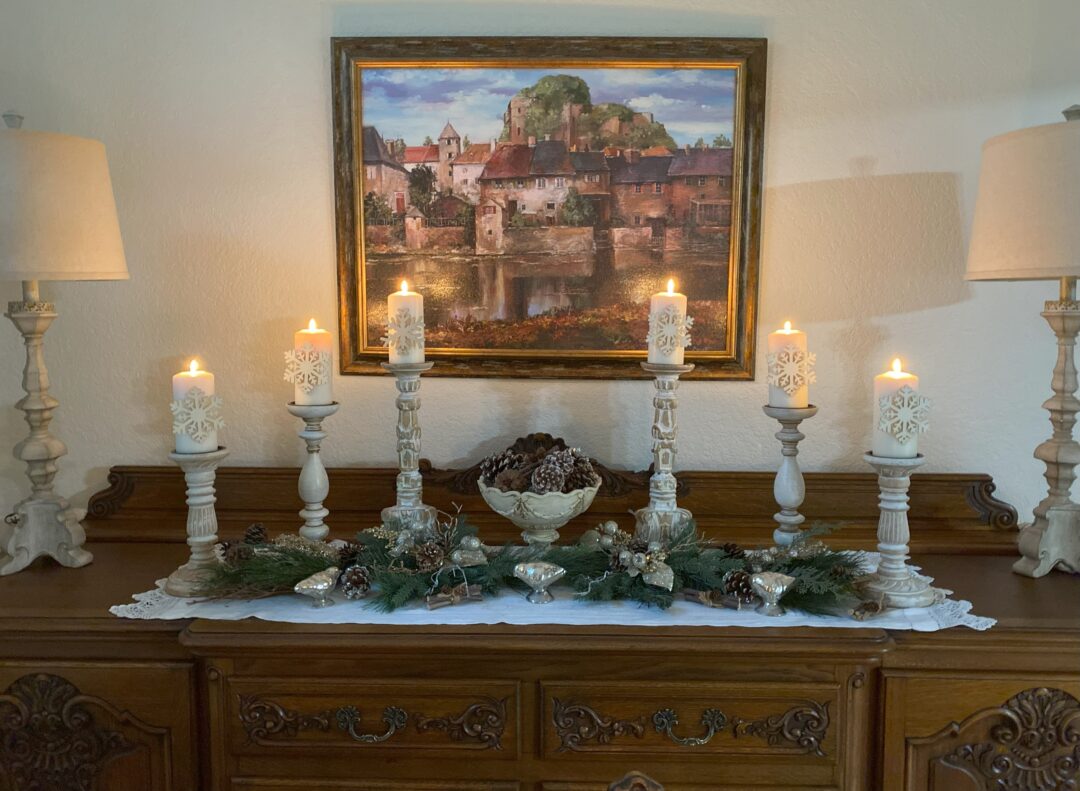 Tablescape inspired by The Long Winter by Laura Ingalls Wilder.