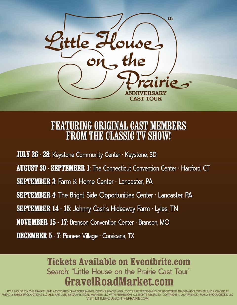 Little House on the Prairie 50th anniversary tour dates