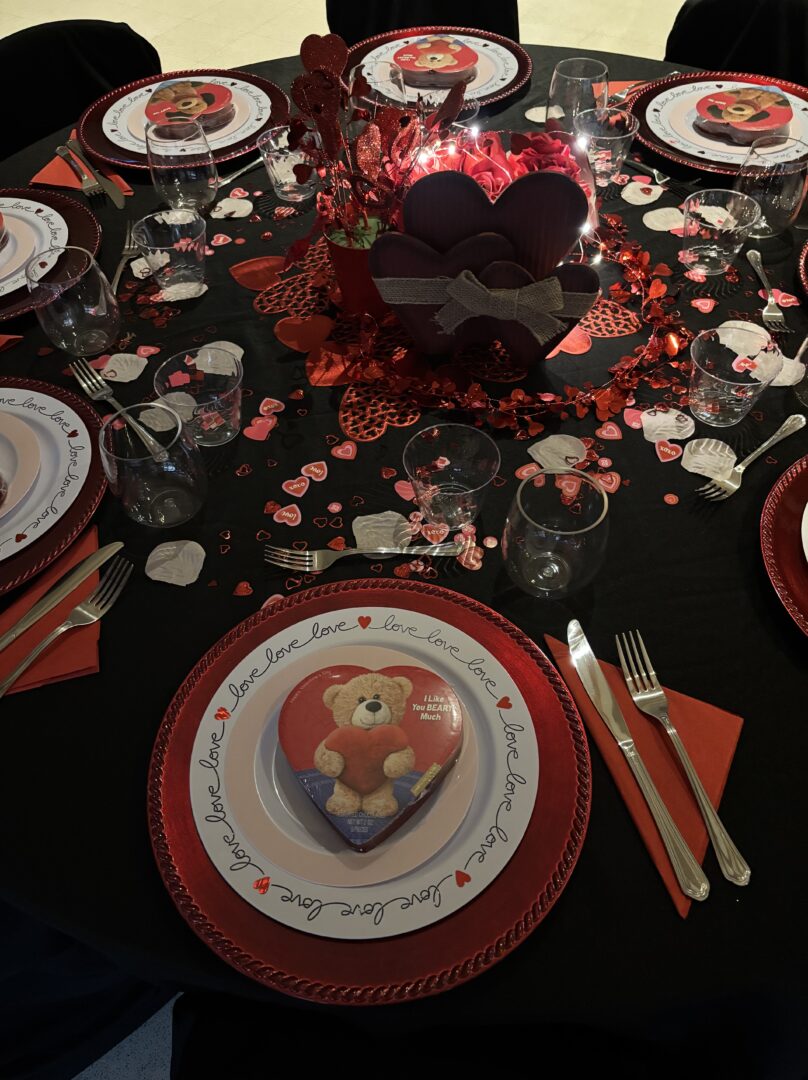 Heart table decor