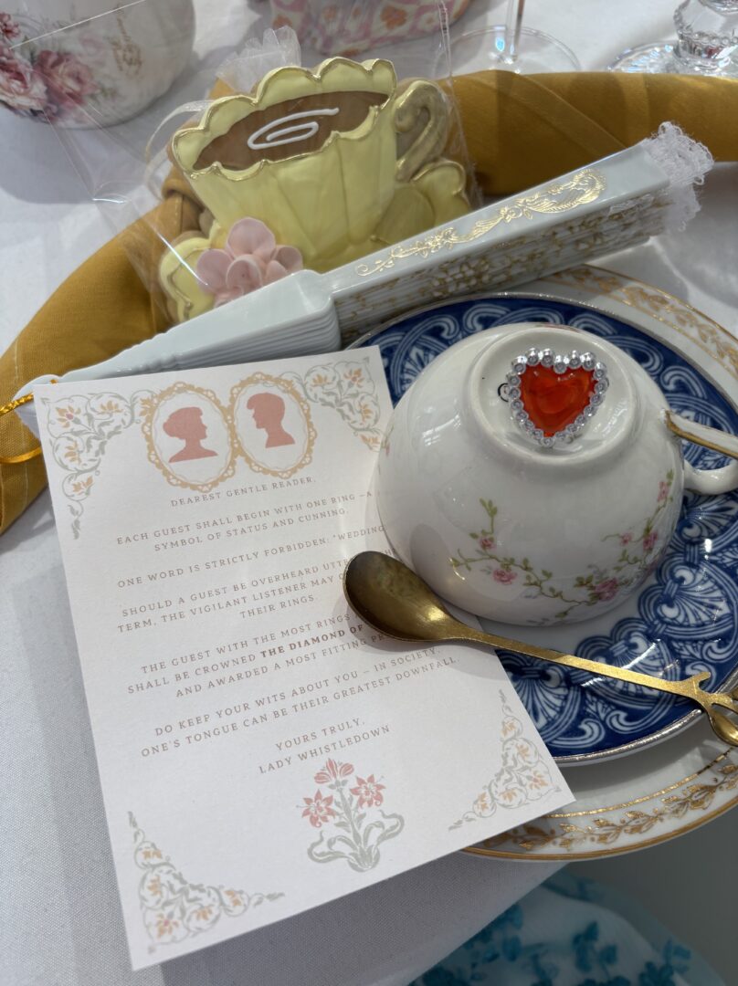 Bridgerton tea party table setting