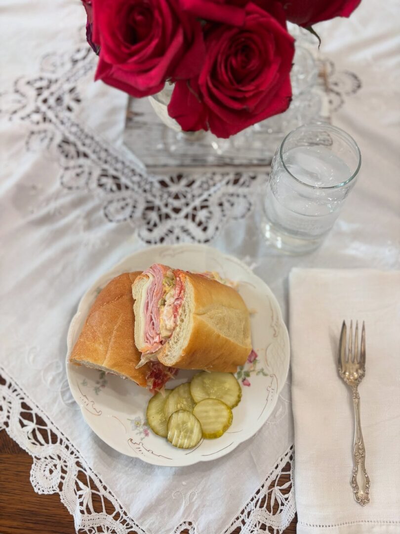 Simple lunch on a pretty plate