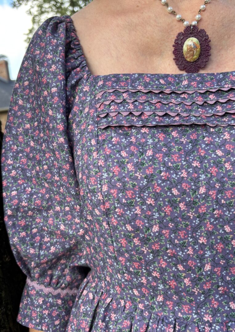 Detail shot of bodice tucks