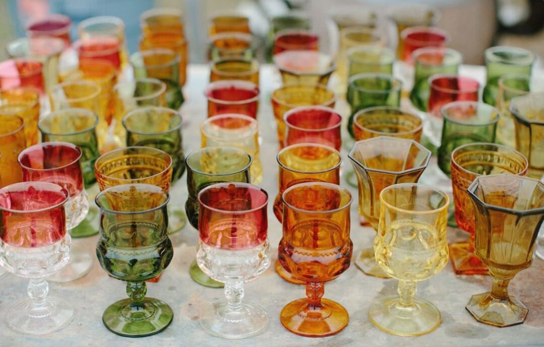 Vintage colored glass