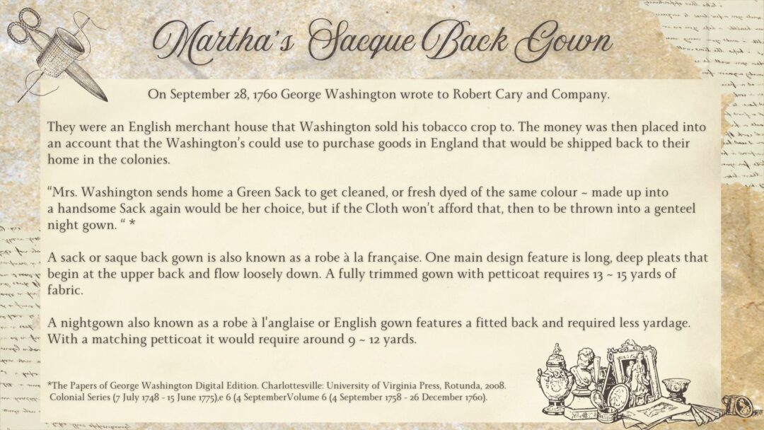 Martha Washingtons Saque Back Gown