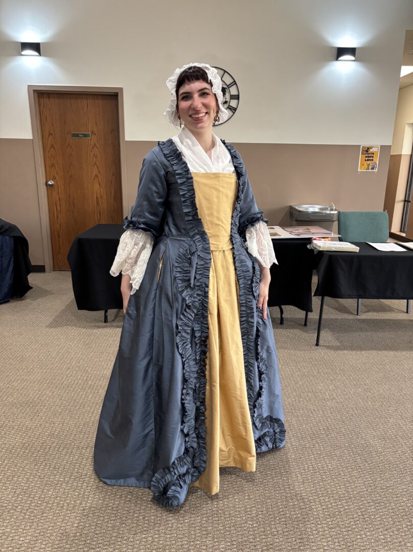 Martha Washington's blue sack back gown