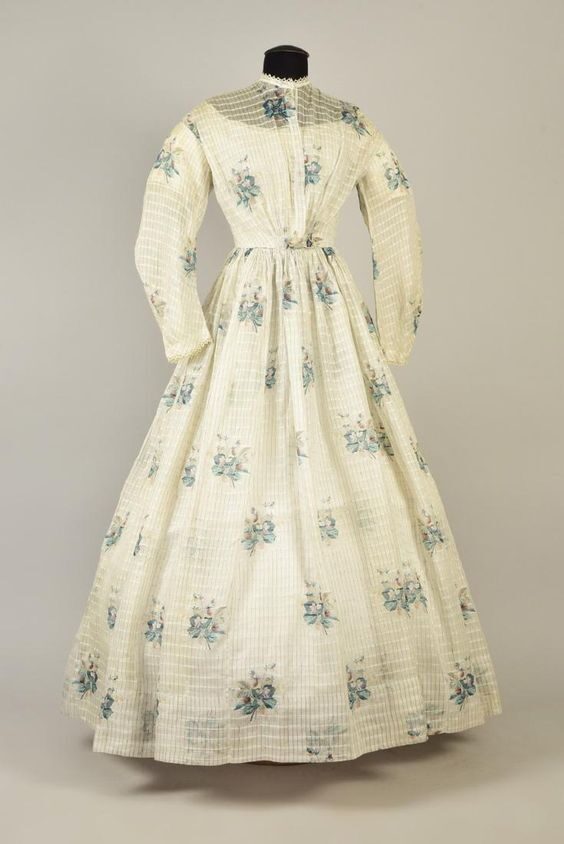 1860s sheer cotton dress