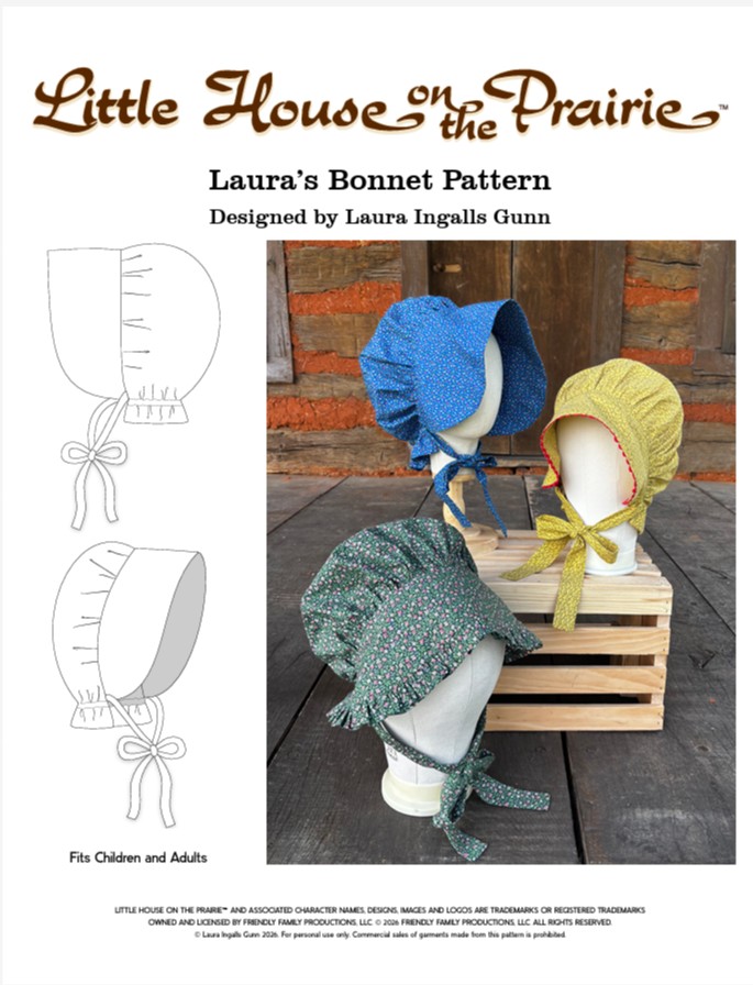 Laura's Sunbonnet Little House on the Prairie® Learn To Sew Series PDF Pattern Six Laura's Sunbonnet Little House on the Prairie® Learn To Sew Series PDF Pattern Six