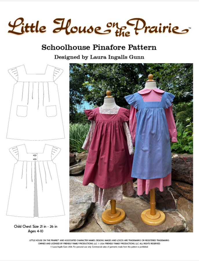 Schoolhouse Pinafore Little House on the Prairie® Learn To Sew Series PDF Pattern Four Schoolhouse Pinafore Little House on the Prairie® Learn To Sew Series PDF Pattern Four