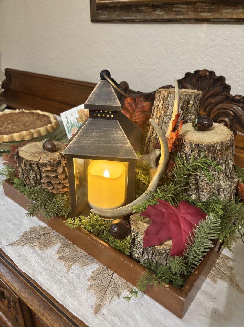 Autumn lantern centerpiece